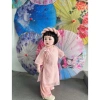 Áo Dài Hoa Hồng Voan Pháp Mềm Mại Cho Bé - Cách Tân Giá 189.000đ 3