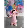 Áo Dài Hoa Hồng Voan Pháp Mềm Mại Cho Bé - Cách Tân Giá 189.000đ 4