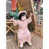 Áo Dài Hoa Hồng Voan Pháp Mềm Mại Cho Bé - Cách Tân Giá 189.000đ 6