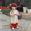 Áo Dài Hoa Kem Thêu Nhím Xù Bé Gái 6 Tháng - 8 Tuổi AD136 Giá 230k 7