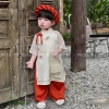 Áo Dài Hoa Kem Thêu Nhím Xù Bé Gái 6 Tháng - 8 Tuổi AD136 Giá 230k 9