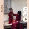 Áo Dài Hogi Kids Bé Gái & Mẹ Phượng Vũ Voan Lông Đỏ-Hồng - Giá chỉ 300.000đ 2