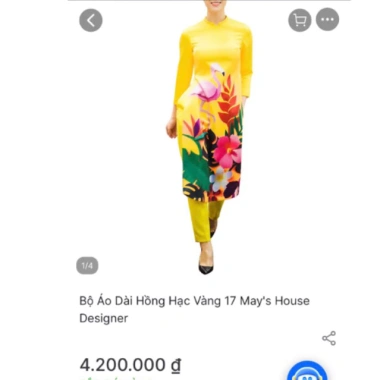 Áo dài hồng hạc Mays House Design - Size L form M, giá ưu đãi 1,300,000₫, giá gốc 1,651,000₫