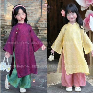 Áo dài Hồng Yến bé gái vải gấm tơ ánh kim, phom tay rộng, vân nhăn, giảm Tết 279.000₫ 2 Áo dài Hồng Yến bé gái vải gấm tơ ánh kim, phom tay rộng, vân nhăn, giảm Tết 279.000₫ 2