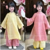 Áo dài Hồng Yến bé gái vải gấm tơ ánh kim, phom tay rộng, vân nhăn, giảm Tết 279.000₫ 4