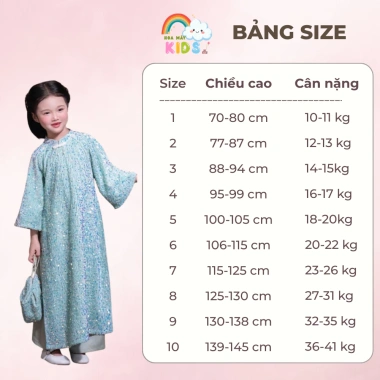 Áo dài kim sa bé gái - Thiết kế Tết cách tân, lấp lánh, phong cách điệu đà, chỉ 129k