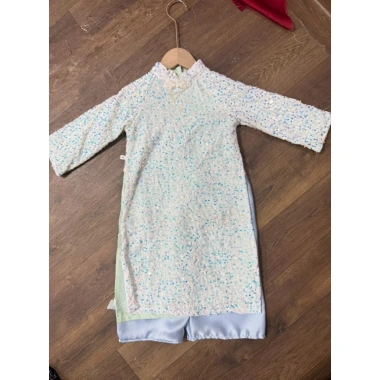 Áo dài kim sa bé gái - Thiết kế Tết cách tân, lấp lánh, phong cách điệu đà, chỉ 129k