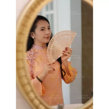 Áo dài lan chi BST Linh San BIGSIZE nữ 54-80kg - Tết 2.026, tằm nha xá cao cấp, vải tơ tằm, thiết kế hiện đại, giảm 21%, phù hợp mọi dịp, giá ưu đãi