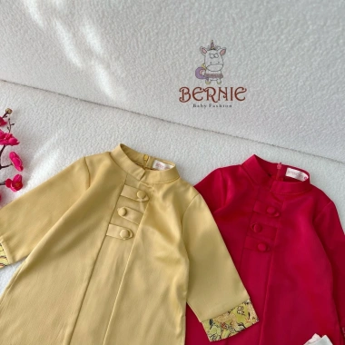 Áo dài lụa cách tân Bernie bé trai kèm quần - mềm tay, phối gấm, giá 248k 4