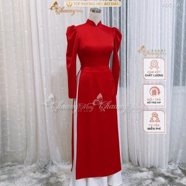 Áo dài lụa tay phồng Chaang ADC558: May sẵn, tay bồng, lụa tây sang trọng, giá 261k 6