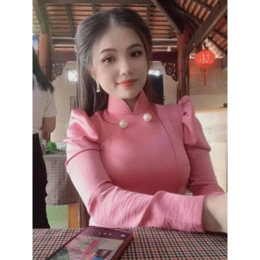 Áo dài lụa tay phồng Chaang ADC558: May sẵn, tay bồng, lụa tây sang trọng, giá 261k 7