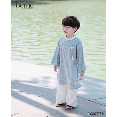 Áo dài lụa thanh tâm bé trai Bernie FASHION – Sang trọng lễ tết, giảm 20%