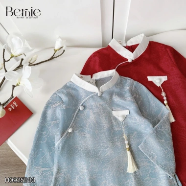Áo dài lụa thanh tâm bé trai Bernie FASHION – Sang trọng lễ tết, giảm 20%