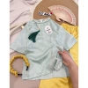 Áo dài lụa xanh + quần vàng mềm mại cho bé xinh xắn, kèm mấn, đi học lễ tết - 159k 8