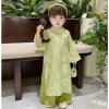 Áo dài lụa xinh xắn cho bé gái, tặng kèm cài, ưu đãi 210k, thời trang Tết