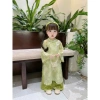 Áo dài lụa xinh xắn cho bé gái, tặng kèm cài, ưu đãi 210k, thời trang Tết 5