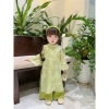 Áo dài lụa xinh xắn cho bé gái, tặng kèm cài, ưu đãi 210k, thời trang Tết 6