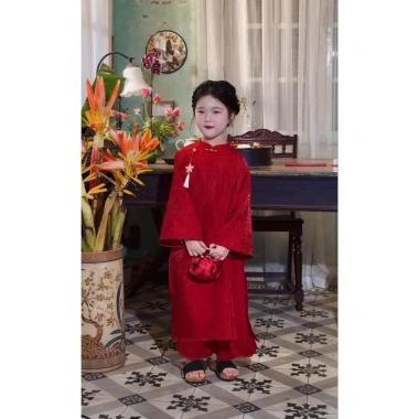Áo dài mẹ và bé gái CÁT TƯỜNG 2.026 – Thiết kế tinh tế, chất liệu lụa mềm, áo dài tết Bảo Ngọc đồ lễ hội giá 299.000