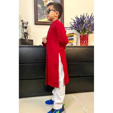 Áo Dài Nam & Bé Trai 6 Nút Linen MR TWINS KID Size 9-45kg - Giá ưu đãi 267.790đ