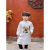 Áo dài nam bé trai đẹp chất tapta đũi mềm mại, họa tiết thêu cao cấp, thiết kế kèm ảnh thật, giảm giá 250.000đ 3