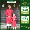 Áo dài nam & bé trai đỏ vân hoa cúc gấm mềm - GIAO GẤP 4H - Áo Dài Tết 269k