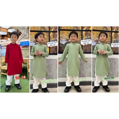 Áo Dài Nam Bé Trai Độn Vai 2Vai Thẳng Rộng MR TWINS KID 10-46kg Không kèm quần