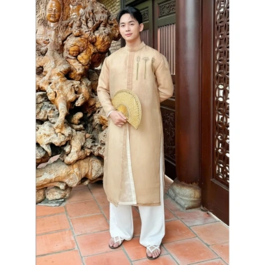 Áo Dài Nam Cách Tân 2 Lớp Chất Voan Cao Cấp - Trẻ Trung, Thời Trang Lễ Tết 2.024 5