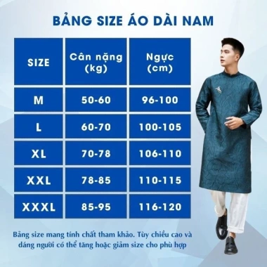 Áo dài nam cách tân Bigsize Hỏa tốc 2H+ Gấm Vân Nổi đa màu - Thiết kế cát nhã sang trọng, chỉ 405.000₫ 9