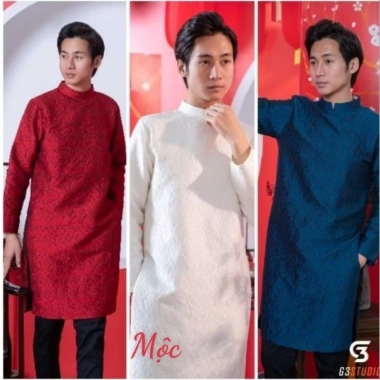 Áo dài nam cách tân cao cấp, thiết kế đẹp, phom đứng thanh lịch - giảm giá 341k