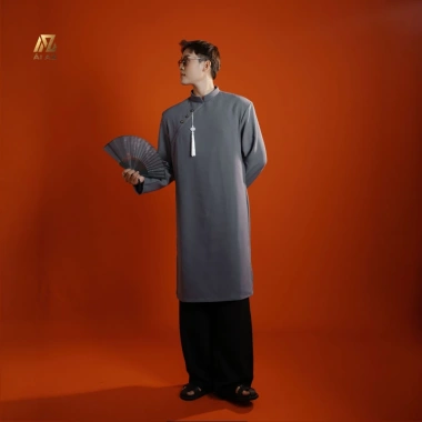 Áo Dài Nam Cách Tân Cotton Hàn Mềm Mát - Dùng Tết, Chụp Ảnh, Cưới Hỏi KT01 296k 3