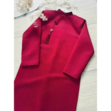 Áo Dài Nam Cách Tân Cúc Bọc Tafta - Thiết Kế Trơn, Mặc Tết & Văn Nghệ 390k 3