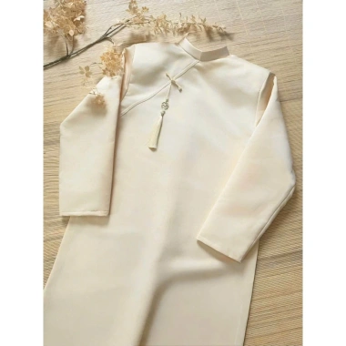 Áo Dài Nam Cách Tân Cúc Bọc Tafta - Thiết Kế Trơn, Mặc Tết & Văn Nghệ 390k 4