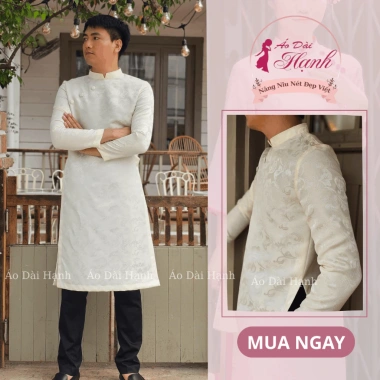 Áo dài nam cách tân form suông thanh lịch – Hạnh, thích hợp Tết, dạo phố, chụp hình, giá 730.400 VND 5