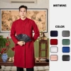Áo Dài Nam Cách Tân Nút Bọc Vải Linen - Mr Twins, không kèm quần, giá 380k