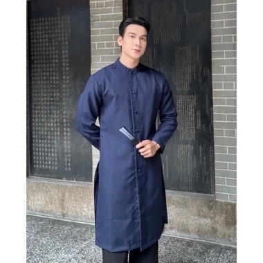 Áo Dài Nam Cách Tân Nút Bọc Vải Linen - Mr Twins, không kèm quần, giá 380k 3