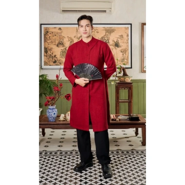 Áo Dài Nam Cách Tân Nút Bọc Vải Linen - Mr Twins, không kèm quần, giá 380k 10