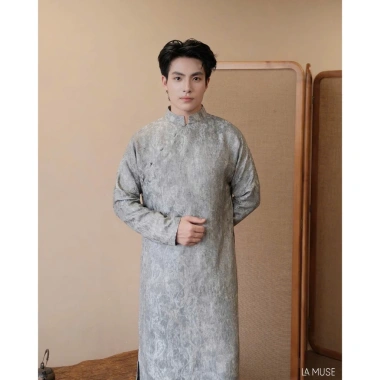Áo Dài Nam Cách Tân Tafta Vân Gỗ Không Nhăn Không Nhàu Cao Cấp - Giá 224.500₫