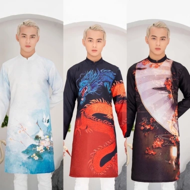 Áo Dài Nam Cách Tân Tết 2.025 Gấm Cao Cấp, Trẻ Trung, Giá Rẻ, Giao Nhanh Hà Nội