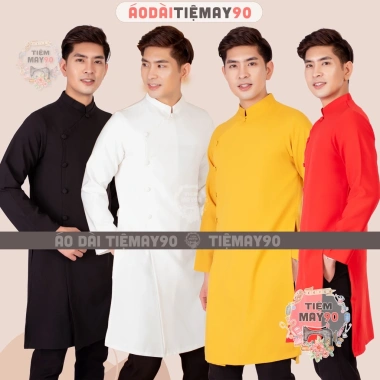 Áo Dài Nam Cách Tân Trắng Vải Tafta Dáng Lịch Lãm - Dự Tiệc Cưới Lễ Tết, Giảm Giá 23% AD90.121