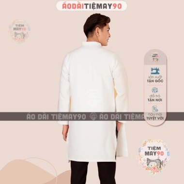 Áo Dài Nam Cách Tân Trắng Vải Tafta Dáng Lịch Lãm - Dự Tiệc Cưới Lễ Tết, Giảm Giá 23% AD90.121 9 Áo Dài Nam Cách Tân Trắng Vải Tafta Dáng Lịch Lãm - Dự Tiệc Cưới Lễ Tết, Giảm Giá 23% AD90.121 9