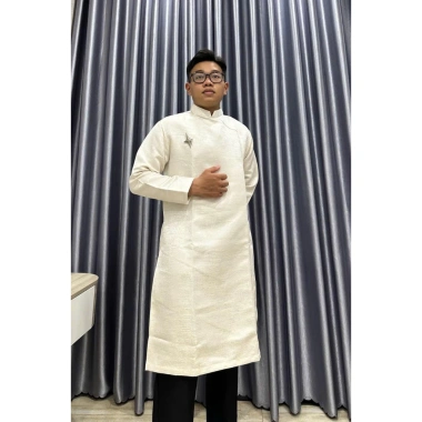 Áo Dài Nam Cách Tân Vải Tafta Vân Gỗ 2H – Giá chỉ 250k tại Unisex Store