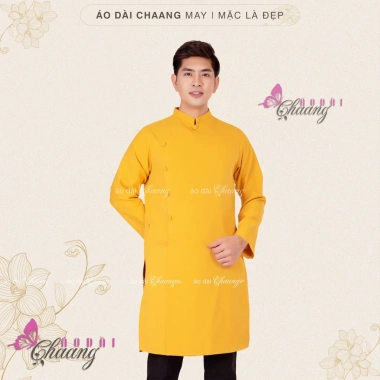Áo Dài nam cách tân vàng đồng Chaang hở cúc dáng truyền thống giảm 20% ADC146 4 Áo Dài nam cách tân vàng đồng Chaang hở cúc dáng truyền thống giảm 20% ADC146 4