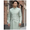 Áo Dài Nam Cách Tân VIGO Xanh Mint Gấm Sồi Tafta Dáng Lịch Lãm Giá 349.000