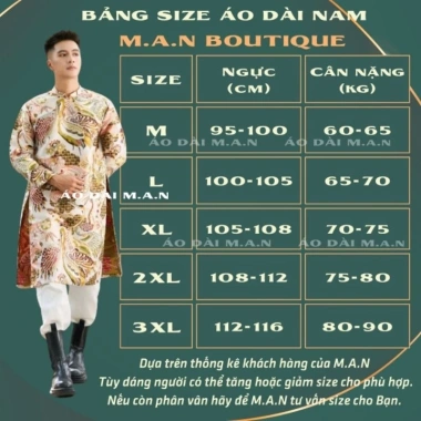 Áo dài nam đỏ gấm vân hoa cúc 4h - Giá chỉ 366k, thích tết & sự kiện cuối năm