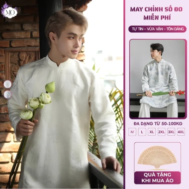 Áo Dài Nam Gấm Cao Cấp Khải Thiên Dáng Đứng Cổ Trụ Sang Trọng – Lịch Lãm Dự Tiệc Lễ Tết, Giá 419.000đ