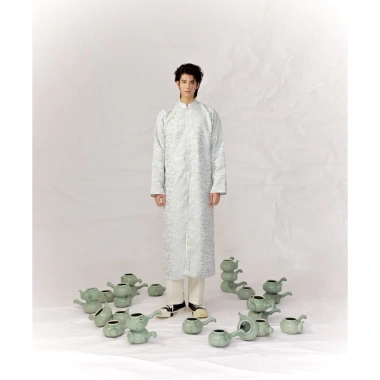 Áo dài nam Khúc Xuân xanh lộc - Thiết kế giới hạn, Tafta nhập, Mặc Tết, Đi lễ, Chụp ảnh, Giá 1.59 triệu - Villa Wings
