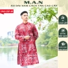 Áo dài nam sự kiện vân đá đỏ gấm cao cấp, form đứng, mặc Tết – Giao 4H, giá 406.000 | M.A.N