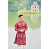 Áo dài nam sự kiện vân đá đỏ gấm cao cấp, form đứng, mặc Tết – Giao 4H, giá 406.000 | M.A.N 5