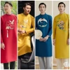 Áo Dài Nam Tafta tinh tế họa tiết thêu nổi cao cấp – Giá ưu đãi 397.500₫