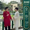 Áo Dài Nam Tết 2.026 Cách Tân Gấm Cành Đào Cúc Bấm, Form Cầu Vai - HAH THELABEL 399k